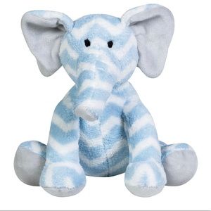 Trend Lab LLC Elephant Plush Toy Baby Blue & White Chevron Stripes